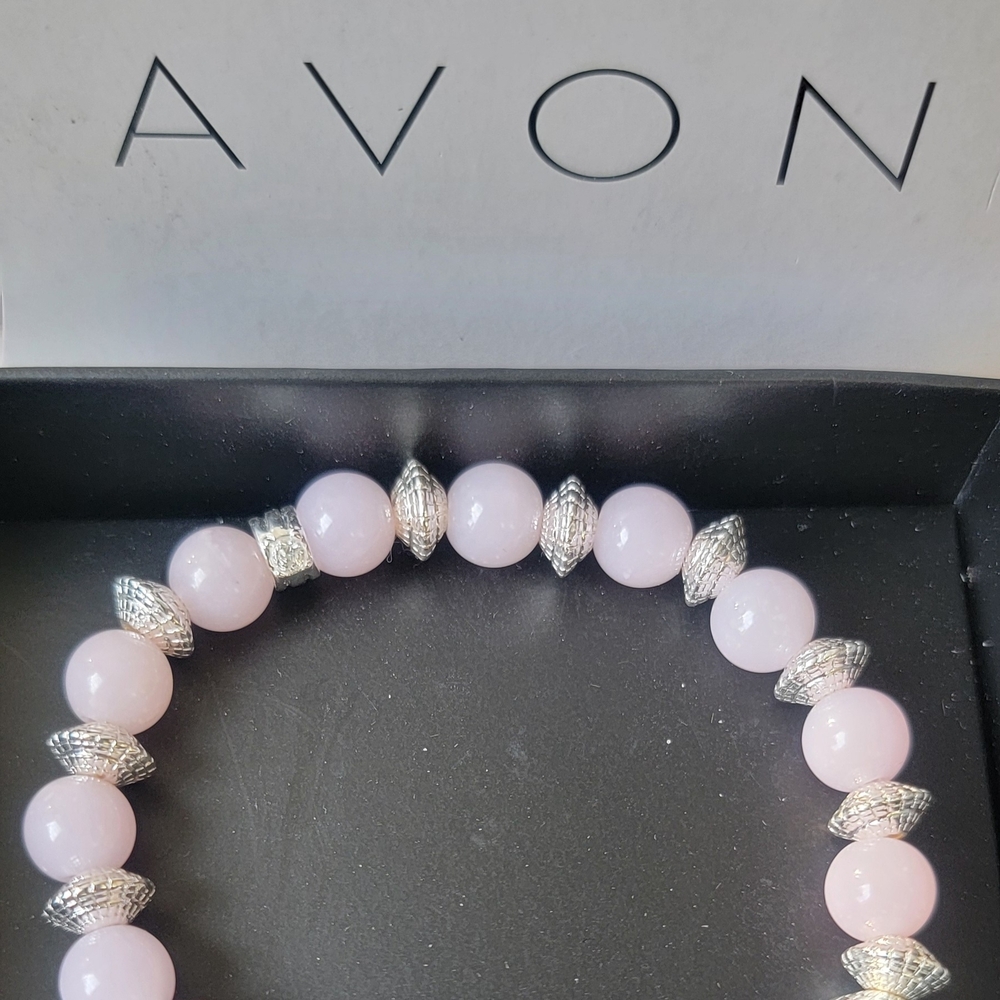 Avon Blush Pink and Silver Bracelet